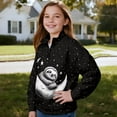 thumbnail image 3 of Chririnla Moon Stars Sloth Youth Athletic Top Girls Half Zipper Sweatshirt Pullover Sweatshirts Long Sleeve Lightweight Comfy Casual Sportswear Size 11-12, 3 of 7