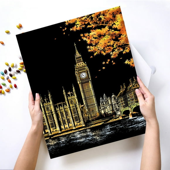 HUASHENG Color Teen Scratch It Scratch Gold Adult Card Art Pictures Scratch Education