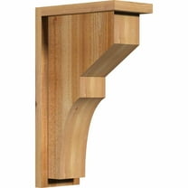 6"W x 12"D x 20"H Monterey Rough Sawn Corbel w/Backplate, Western Red Cedar