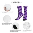 thumbnail image 5 of Mens Crew Socks Womens Purple Camouflage Workout Training Athletic Socks, 5 of 7