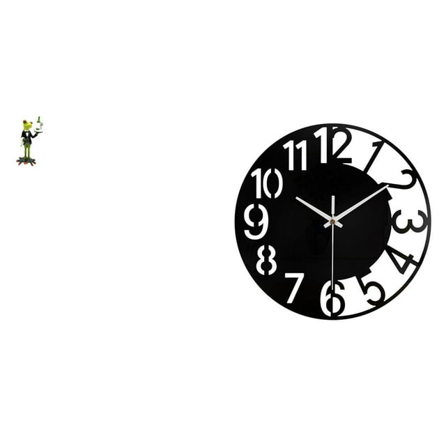 Figura de escritorio,Estatua de rana camarero,estante,escritorio,decoración del hogar,Figura decorativa creativa para la oficina y el hogar.,Reloj de pared grande,Reloj de pared acrílico