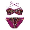 thumbnail image 2 of Becca Womens Printed 2 Piece Bikini, Purple, Medium, 2 of 2