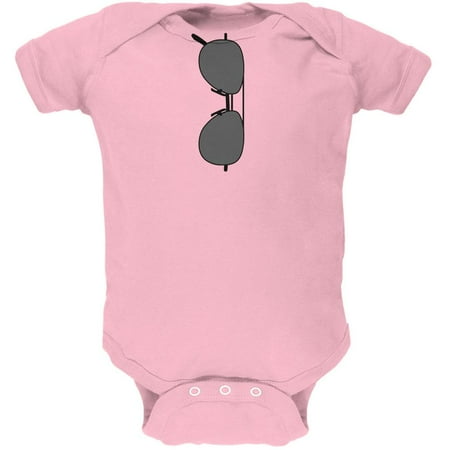 

Halloween Aviator Sunglasses Cool Kid Costume Light Pink Soft Baby One Piece - 0-3 months