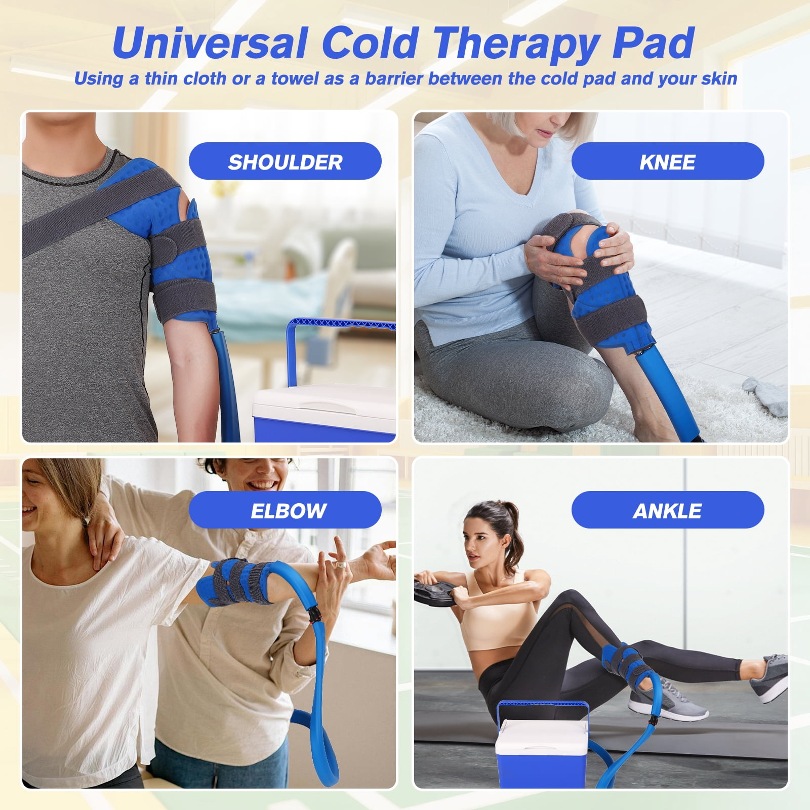 Cold Ice Machine for Knee Therapy System Knee/Joint Pad, Cooling Reservoir and Quiet Bump