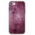 thumbnail image 1 of DistinctInk Clear Shockproof Hybrid Case for iPhone 7 8 SE (2020 Model) 4.7" Screen TPU Bumper Acrylic Back Tempered Glass Screen Protector - Fuchsia Weathered Wood Grain Printed Wood Grain Image, 1 of 5