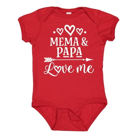 

Inktastic Mema and Papa Love Me Gift Baby Boy or Baby Girl Bodysuit