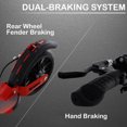 thumbnail image 4 of Soozier Kick Scooter Folding Adjustable Ride On Toy w/ Dual Braking System, Rear Shock Absorption and 8" Big Wheels For 14+ Teens Adult, Red, 4 of 10