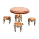 thumbnail image 5 of Mesa de centro redonda para casa de muñecas a escala 1/12 con 4 sillas, accesorios para fotos, decoración, juguete para juego de imitación, muebles, 5 of 9