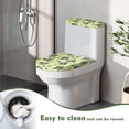 thumbnail image 4 of HELLHERO Rainbow Clover Pattern Soft Toilet Top Cover Elastic Bottom Stretch Stays in Place Round Toilet Lid Dust Cover Fits All Toilet Shapes Bathroom Home Machine, 4 of 8