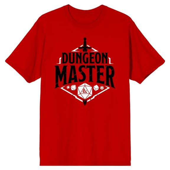 Dungeons & Dragons Dungeon Master Crew Neck Short Sleeve Red Men's T-shirt-Small