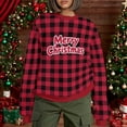 thumbnail image 7 of Womens Christmas Plaid Sweatshirts Long Sleeve Ugly Xmas Pullover Sweatshirt Crewneck Letter Graphic Tops, S Red, 7 of 7