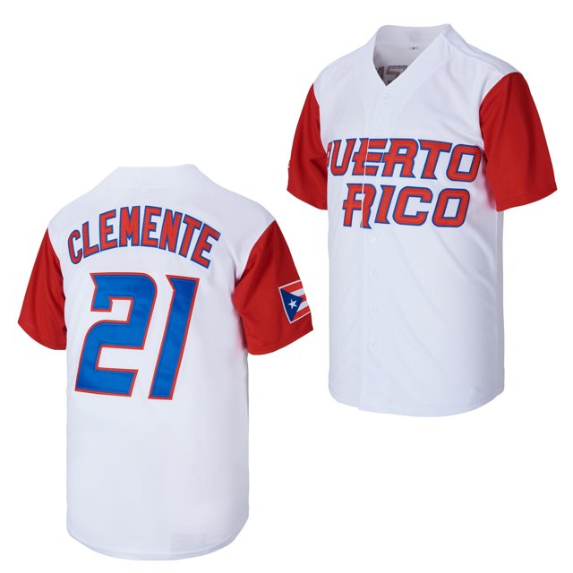 Kekambas #21 Roberto Clemente Puerto Rico World Game Classic Mens Baseball Jersey Cosido Talla M