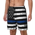 thumbnail image 1 of Fotbe Thin Blue Line Flag Traje de Baño para Hombre – Shorts de Natación de Secado Rápido con Forro y Bolsillos-3X-Large, 1 of 6
