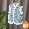 thumbnail image 2 of Lkhaha Toddler Girl Jacket Baby Boy Flower Cotton-padded Chinese New Year Traditional Tang Suit Sleeveless Kids Outerwear Jackets Size 12-24 Months, 2 of 3