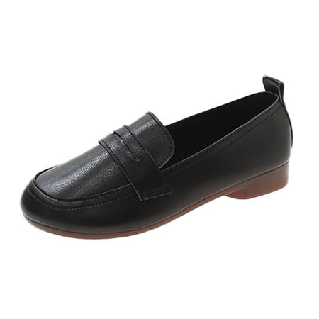 

Fashion Women Shoes Womens Shoes Ethnic Style Small Leather Shoes Flat Round Toe Retro Loafers Single Shoes Casual Shoes