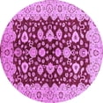 thumbnail image 1 of Ahgly Company Indoor Round Oriental Purple Traditional Area Rugs, 5' Round, 1 of 4