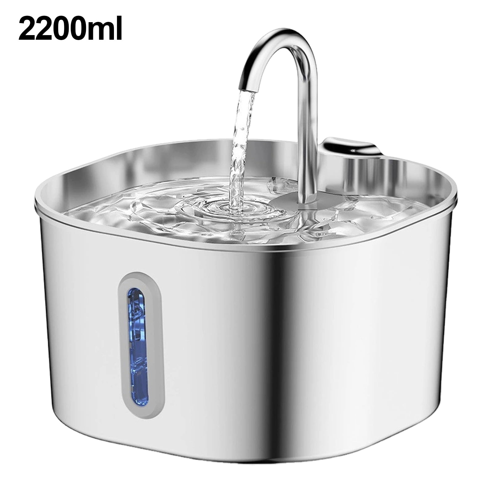 YIFAEUX Dog Water Fountain Stainless Steel 2.2L Automatic Pet Drinking Fountain Silent Low-Noise Purify Water Fountain for Home Indoor Dogs