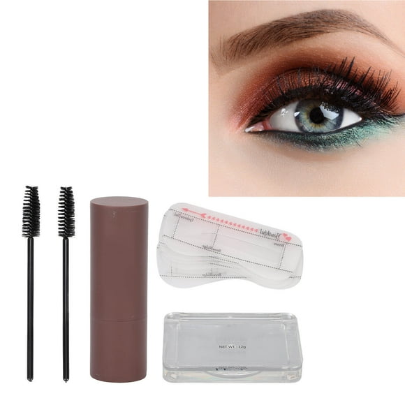 Eyebrow Shaping Kit, Eyebrow Stencil Kit Eyebrow Styling Cream 1 Step Eyebrow Card Long Lasting for Perfect Brow Light Brown