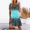 thumbnail image 4 of Robes de Soirée à Imprimé Floral pour Femmes Aguichant Été Manches Courtes Col Rond Mini Robe pour Dames 2022 Design Ajouré Robe Élégante, 4 of 7