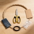 thumbnail image 6 of Jonce 8 Inch Heavy Duty Scissors, Ultra Sharp Serrated Stainless Steel Shears with Protective Cover, for Cutting Cardboard, Fabric, Wire, Packaging, Crafting, Office Workshop Use, Yellow, 6 of 10