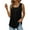 Black, variant on Fancyglim Women Tank Tops Pleated Square Neck Sleeveless Summer Shirts Black XL