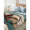 thumbnail image 4 of Texas Star California King Size Flat Sheet, Wrinkleproof & Fadeproof Cooling Flat Bed Sheet Only, Country Teal Brown Farmhouse Wooden Breathable Soft Bedding Top Sheets 108 x 98 Inches, 4 of 8