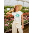 thumbnail image 2 of Lotus Flower And Lotus Pose Silhouette Inside Women White Yoga T-Shirt, Female XX-Large, 2 of 4