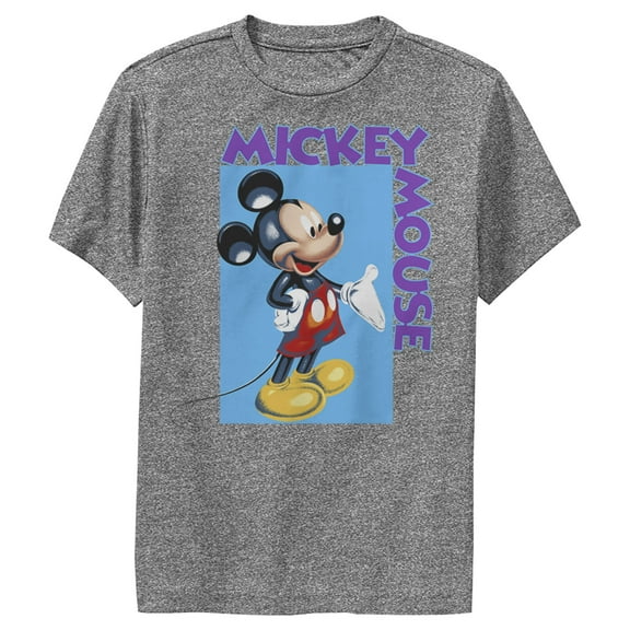 Boy's Mickey & Friends Realism Performance Graphic Tee Charcoal Heather Large