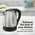 Hamilton Beach 1.7Liter Stainless Steel Electric Kettle, Black Accents
