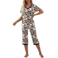 thumbnail image 3 of MINTREUS Women's Pajama Sets Short Sleeve Shirt and Capri Soft Pajama Sets with Pockets S-4XL, 3 of 6