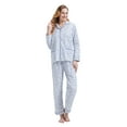 thumbnail image 2 of GLOBAL Women 100% Cotton Pajama Set Long Sleeve Pjs Button Down Comfy Nightwear, 2 of 5