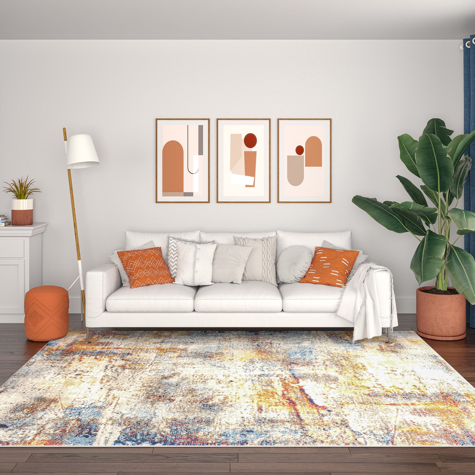 Chelsea Contemporary Abstract 2' x 3' Multicolor Polypropylene Indoor Area Rug, 2' x 3'