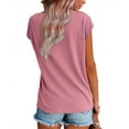 thumbnail image 2 of Fantaslook Lace Womens Blouses Cap Sleeve V Neck T Shirts for Women Summer Casual Tops, 2 of 9