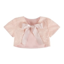 Ekidsbridal Girl Wedding Jacket Bolero - Short Sleeve Sequins Jacket Bolero Flower Dress Shrug Cover Up (Size: 2-12)