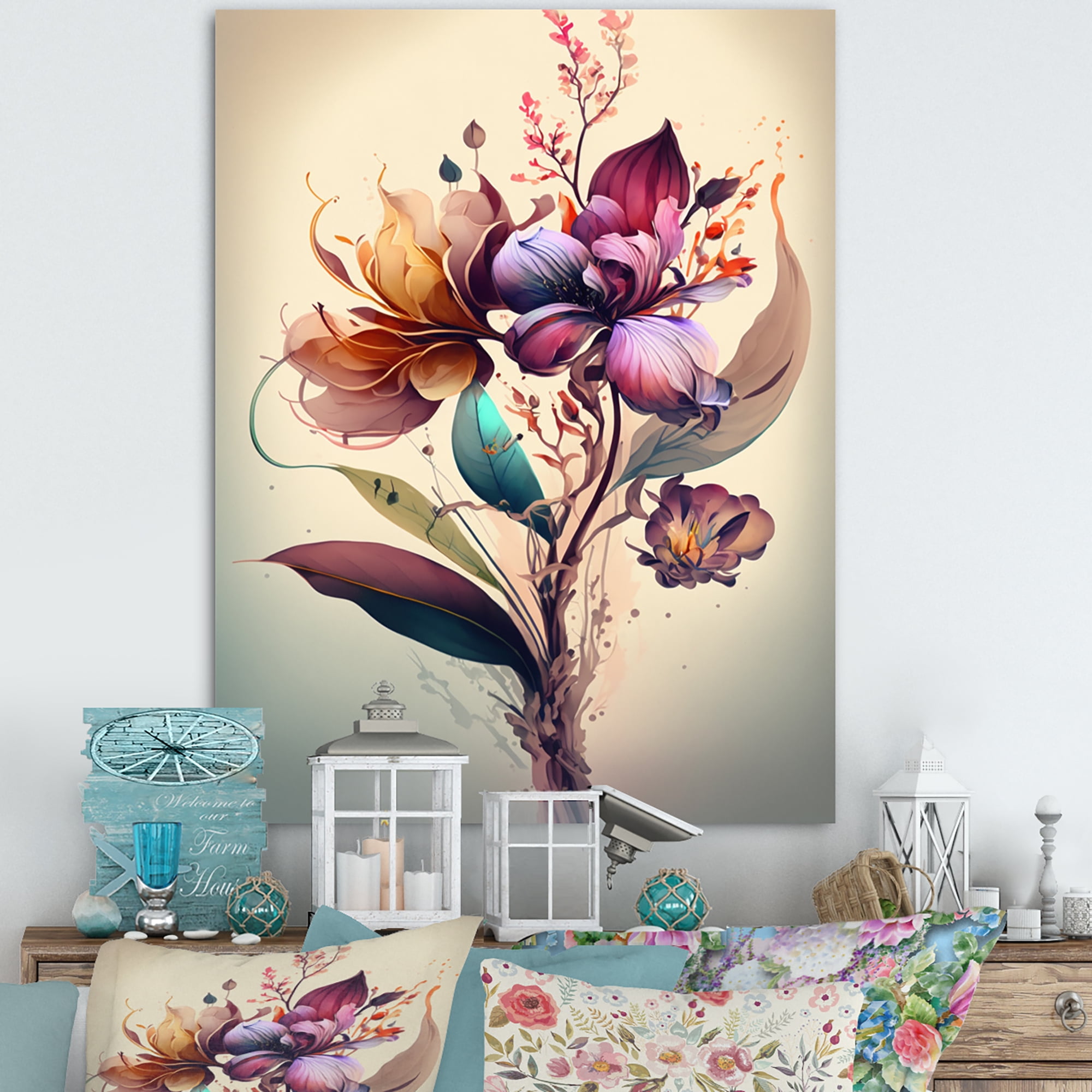 Designart Orchid Floral Design I Canvas Wall Art