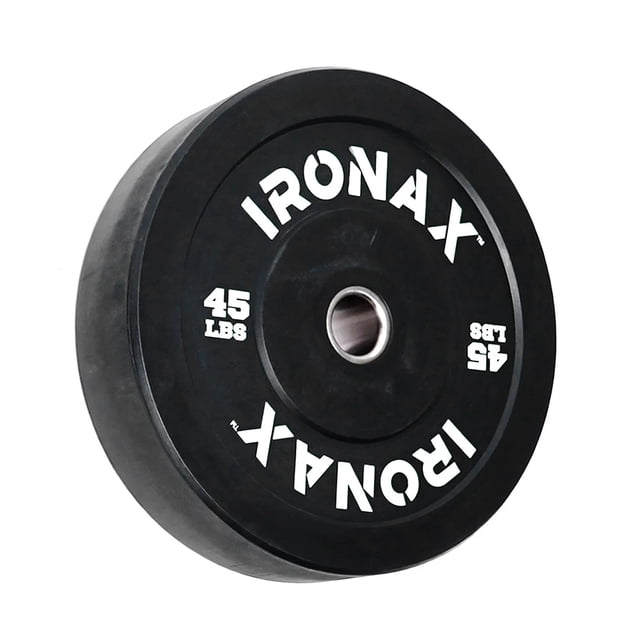 Ironax 45 lb Olympic Bumper Plate 2 Inch Low Bounce Rubber Home Gym