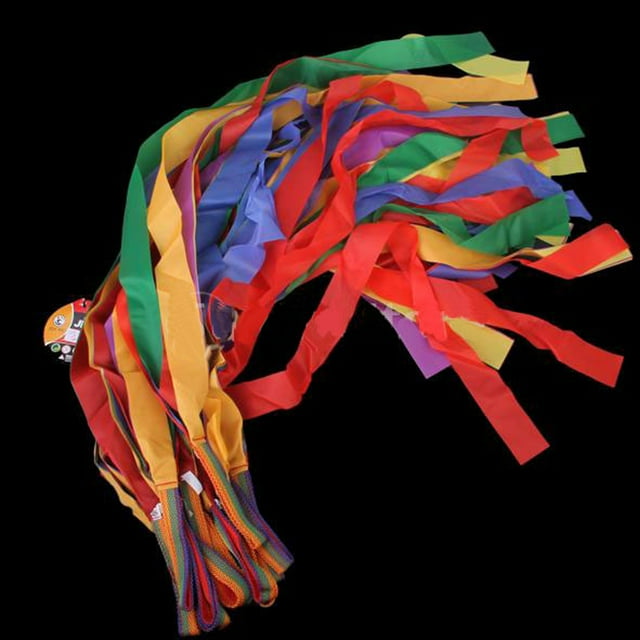 12 Pieces Kids Rainbow Color Gymnastic Ribbon Portable Gears Accessories Reusable Colorful Dancing Nylon Rope Practise Sports Accessories