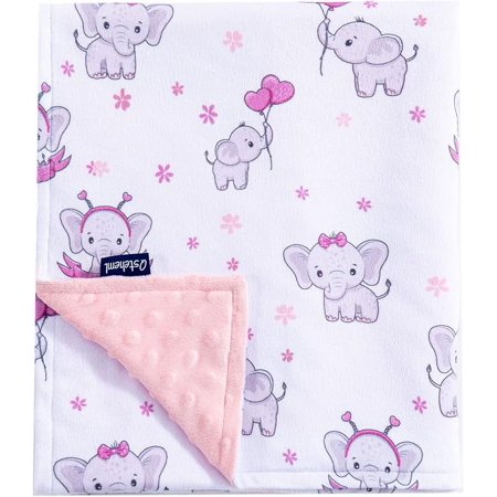 Baby Blanket for Boys Girls Super Soft Blanket,Fluffy Warm Lightweight Baby Receiving Blankets,Double Layer with Dotted Backing for Toddler Nursery (Elephant, 30 * 40inch)