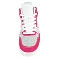 thumbnail image 4 of La Sheelah Flat Women High Top Fashion Sneakers Chelsea Shoes Lace Up Rhinestone Bling Sparkly Studs RICH-42 Hot Pink Fuchsia / White 7.5, 4 of 4