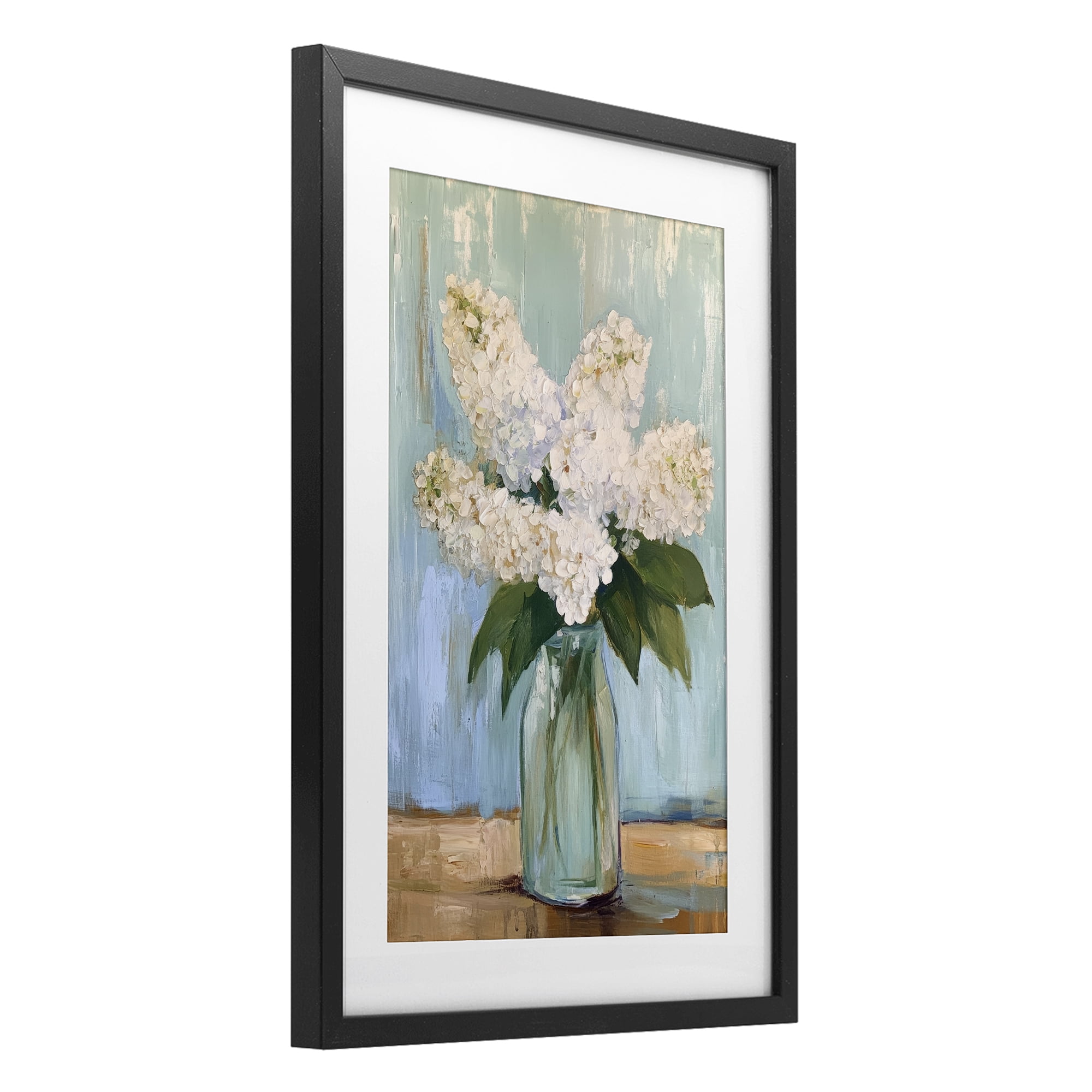Stupell Industries Tall Flowers in Glass Vase Black Framed Print Under Glass, design by Petal Prints Design