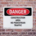 thumbnail image 4 of (2 Pack) Construction Area No Pedestrian Traffic OSHA Danger Sign 24 Inch X 18 Inch Indoor / Outdoor Rust-Free Aluminum Metal Signs for Workplace, Workshop, and Construction Site, Made, 4 of 8