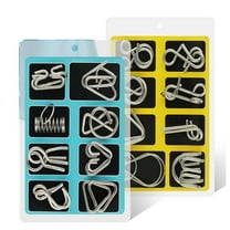 Metal Wire Puzzle Set of 16, metal jigsaw puzzle, intelligence test game magic toy for adult student challenge