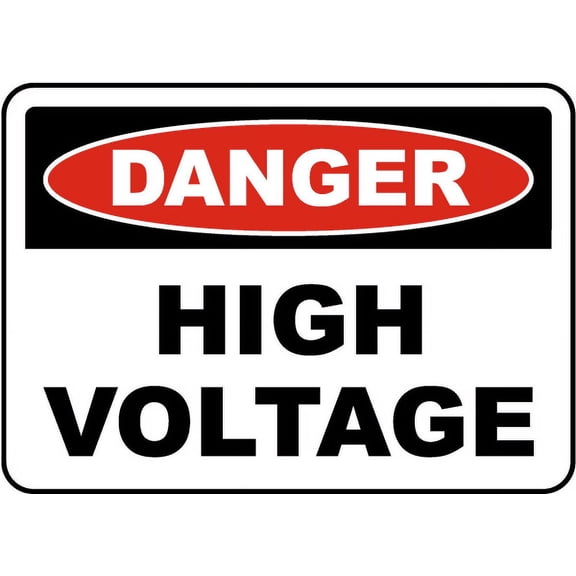 Vinyl Stickers - Danger High Voltage Sign 1 - Safety and Warning Warehouse Signs Stickers - 3.5" x 5" - 3 Pack