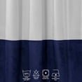thumbnail image 2 of 3S Brothers Light Blocking Color Block of Matte Velvet Single Panel Curtains Hanging Back Top Made in Turkey White - Midnight Blue, 2 of 5