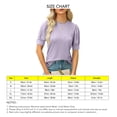 thumbnail image 4 of Sudadera de manga corta con cuello redondo cómoda para mujer, talla XL, camiseta hueca informal morada, 4 of 5