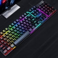 thumbnail image 3 of Mecánico Con Control Multimedia Teclado Multimedia Retroiluminado Teclas Rgb De Membrana Para Juegos, 3 of 8