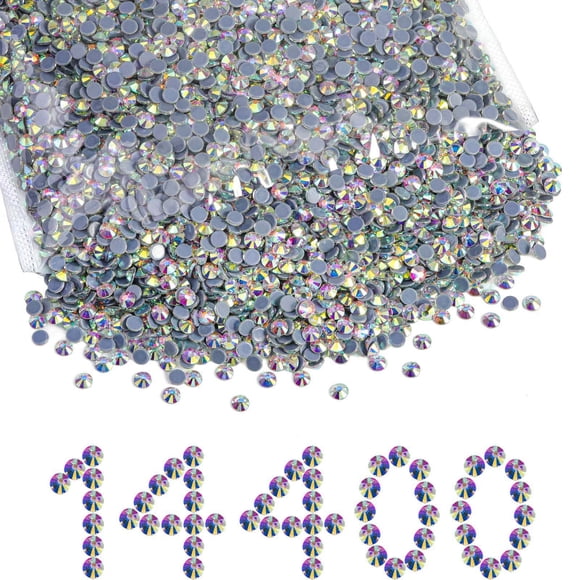 Rhinestones Hotfix Beadsland SS10 14400 piezas Crystal AB 2,7 mm