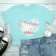 thumbnail image 2 of T-Shirt à Manches Courtes pour Femmes Liquidation T-Shirt en Chiffon pour Femmes T-Shirt de Baseball pour Femmes Amour Classique Col Rond Décontracté T-Shirt de Baseball à Manches Courtes, 2 of 7