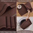 thumbnail image 3 of Placemats Set of 4, Yamaziot Double Layer Cloth Fabric Heat Resistant Place Mat, Washable Reversible Rectangle Dining Table Mats, Hollow Brown, 12"x18", 3 of 7
