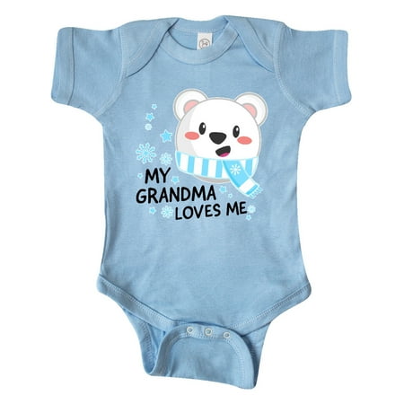 

Inktastic My Grandma Loves me- polar bear Gift Baby Boy or Baby Girl Bodysuit